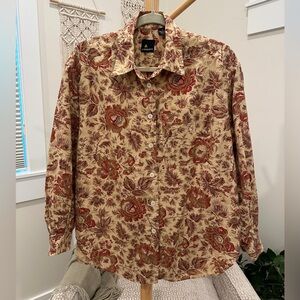 Lizsport Floral Button-Down Blouse | 100% Cotton | Vintage Cottagecore Top